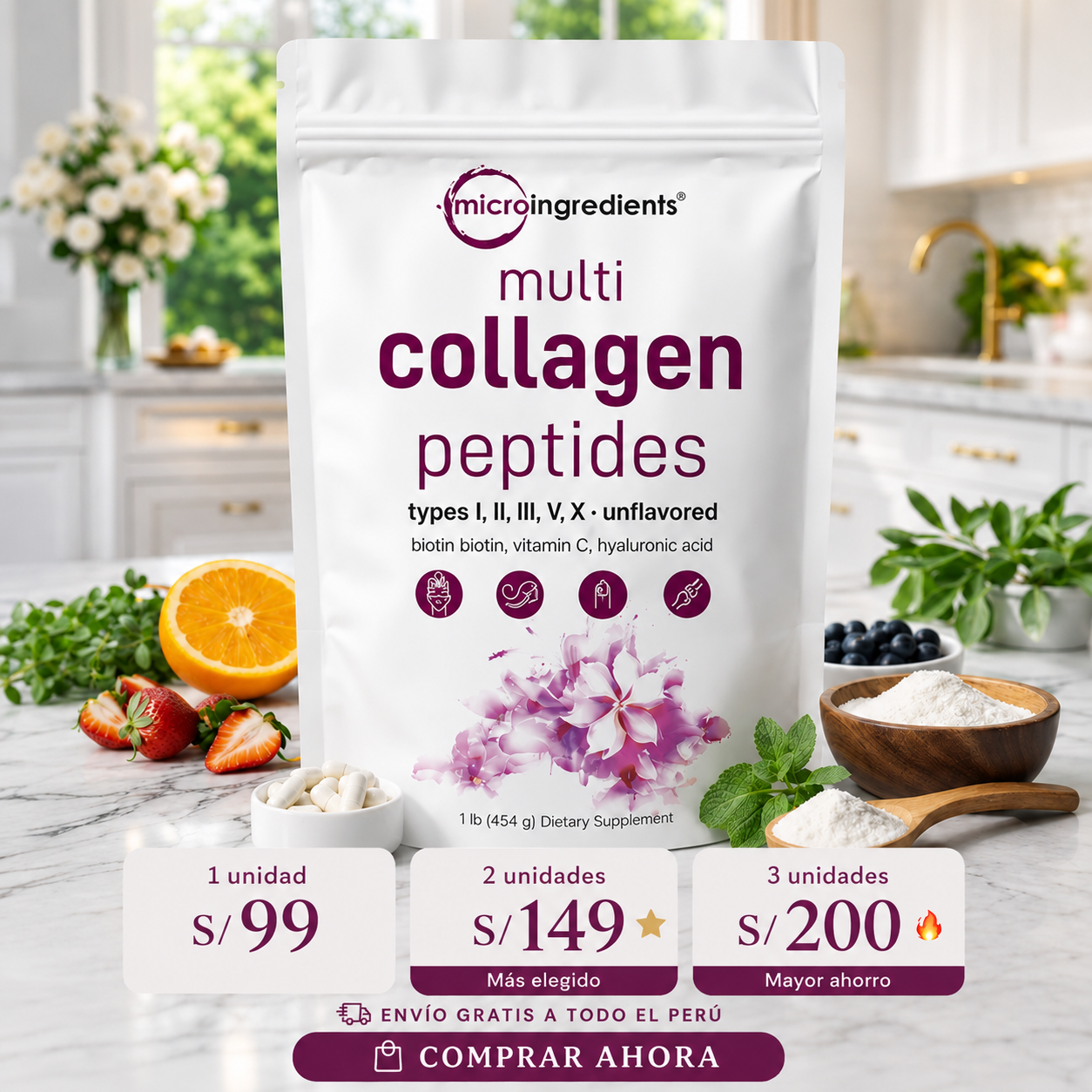 Recupera tu belleza desde adentro! Multi Collagen Peptides!