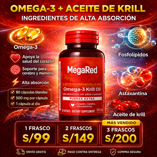 MegaRed® Omega-3 + Krill: Cuida tu corazón, mente y articulaciones ¡Empieza hoy!